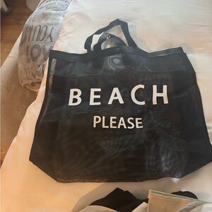 Brand New !!  Black Mesh Beach Tote Bag